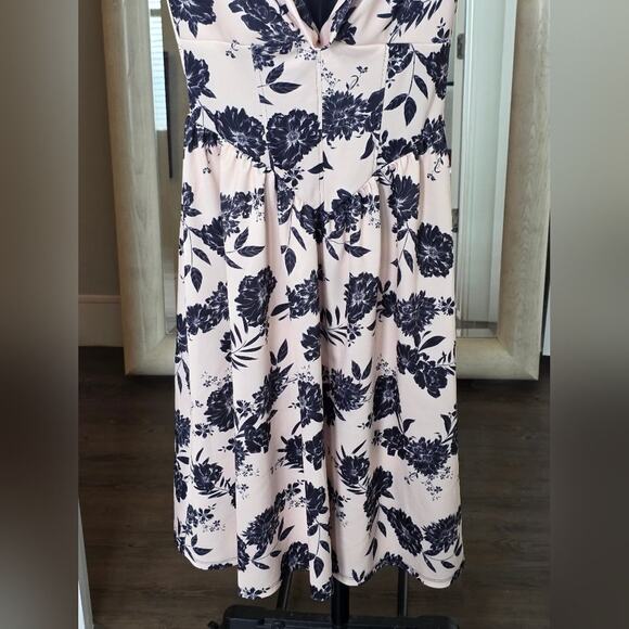 ASOS Black Pink Midi Floral Sundress Size 10 - Picture 5 of 7